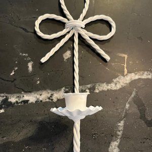 Metal Candle Sconce, White